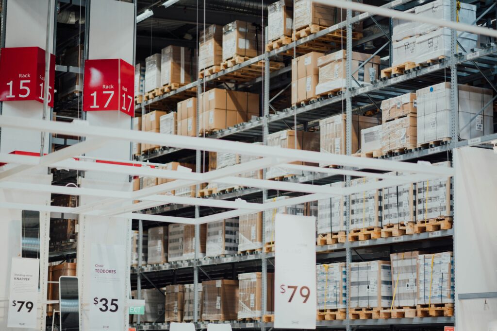 Warehouse organization ideas demonstrated through labeled pallet racks and efficient storage layout design