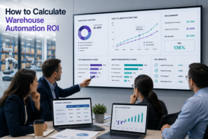Warehouse automation ROI planning with AI analytics dashboard