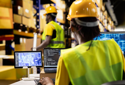 Female warehouse staff overseeing order fulfillment